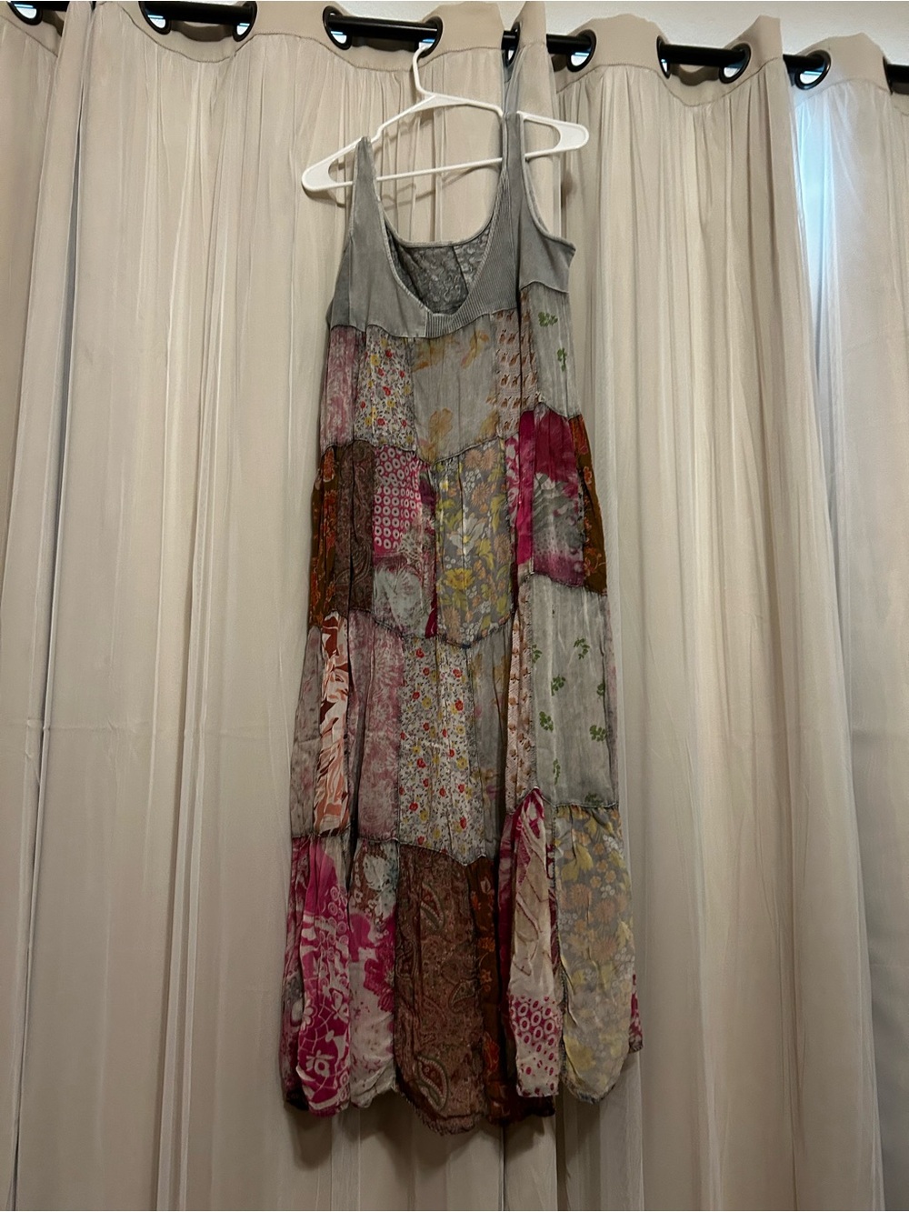 Patchwork Floral Maxi Dress - Multi-Color - Picture 4 of 6